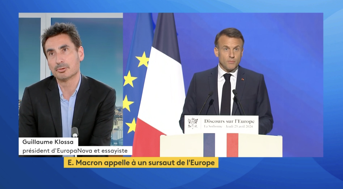 France TV Info (France), Discours sur l&rsquo;Europe d&rsquo;Emmanuel Macron: « On a besoin d&rsquo;une vision claire et ambitieuse sur l&rsquo;avenir de la puissance européenne », selon Guillaume Klossa